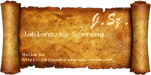 Jablonszky Szeréna névjegykártya
